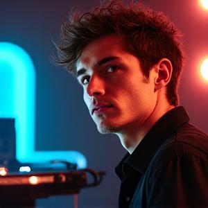 Portrait of Alex Thorne, Co-Founder and Visionary, electronic music producer.