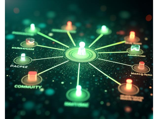 Digital holographic mind map connecting data points to actionable strategies, with vibrant lines and floating icons.
