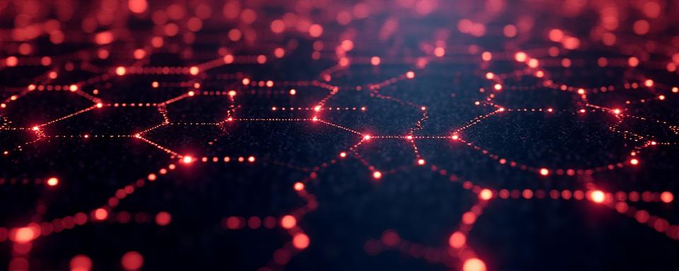 Stylized abstract graphic representing a network of interconnected neon lines, glowing with text that hints at 'exclusive access' and 'community perks'.