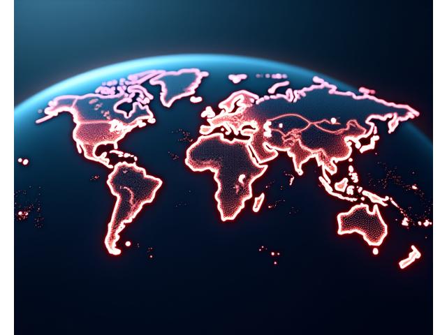 Stylized map of the world with neon lines connecting Denver to various global cities, representing electronic music community